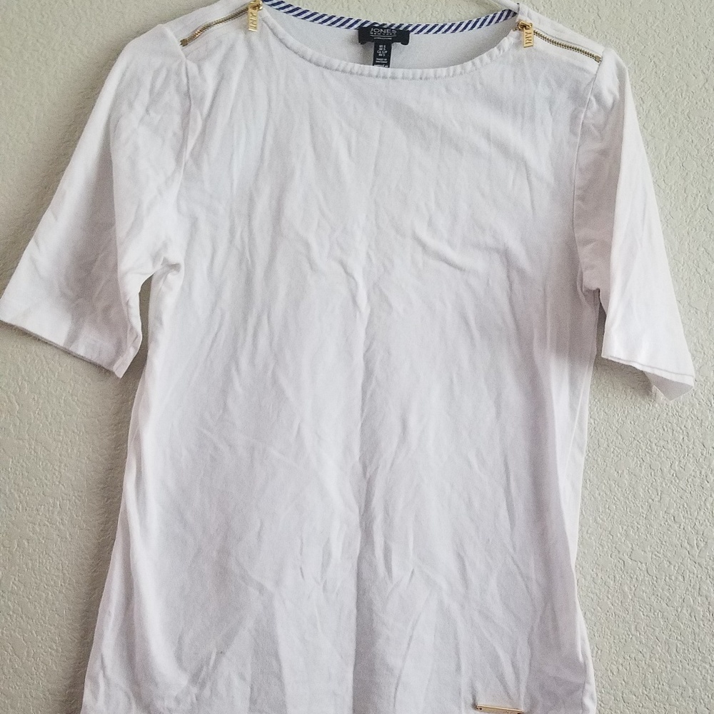 White 3/4 sleeve cotton top